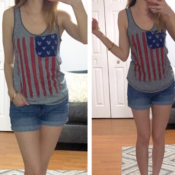Disney Tops - Mickey American Flag Tank